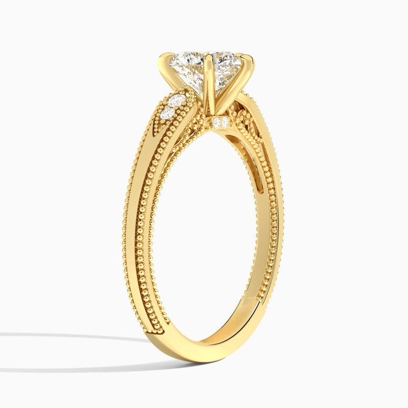 Heart Wynter Lab Grown Diamond Engagement Ring In 18K Yellow Gold, Angle View