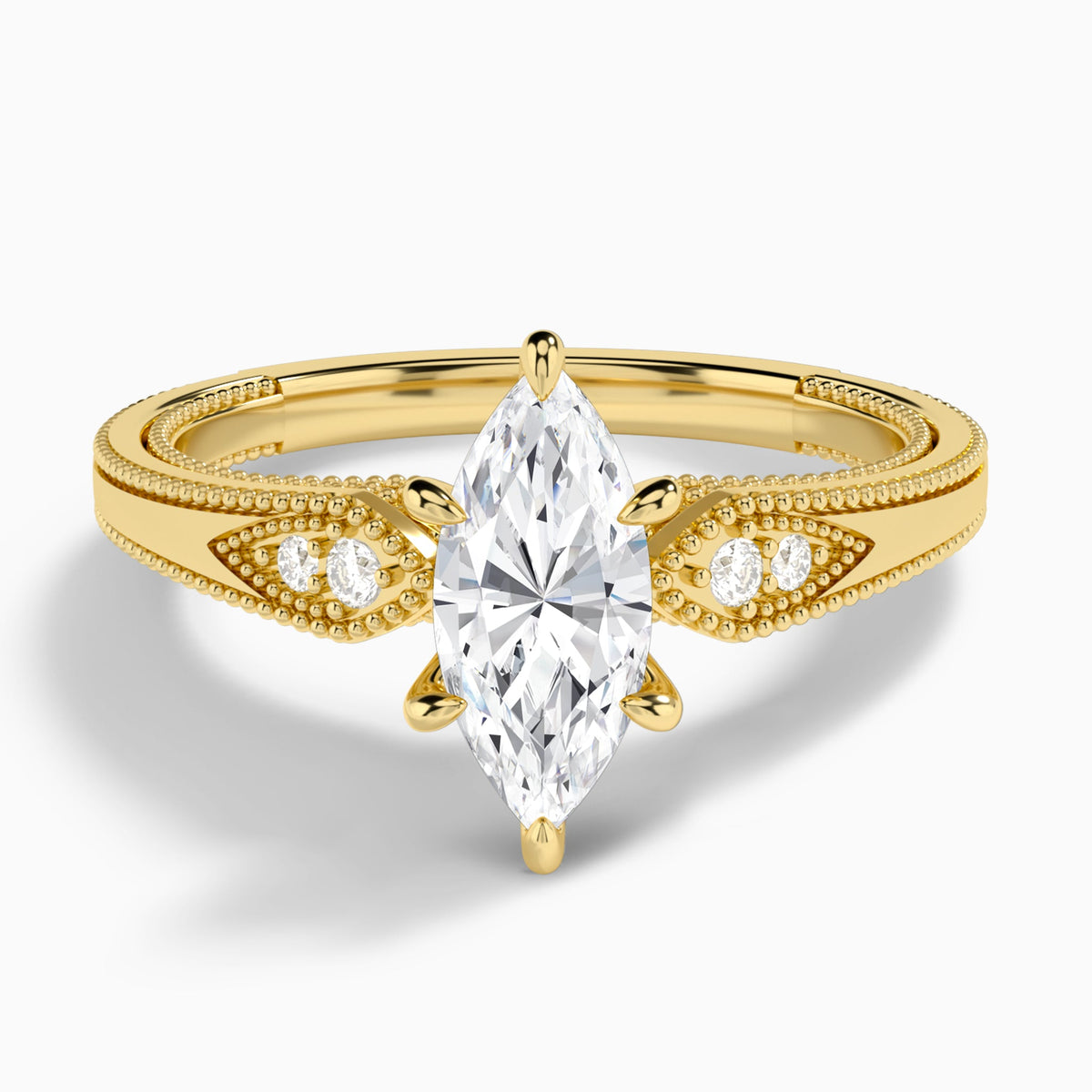 Marquise Wynter Lab Grown Diamond Engagement Ring In 14K Yellow Gold - Lucenjuri