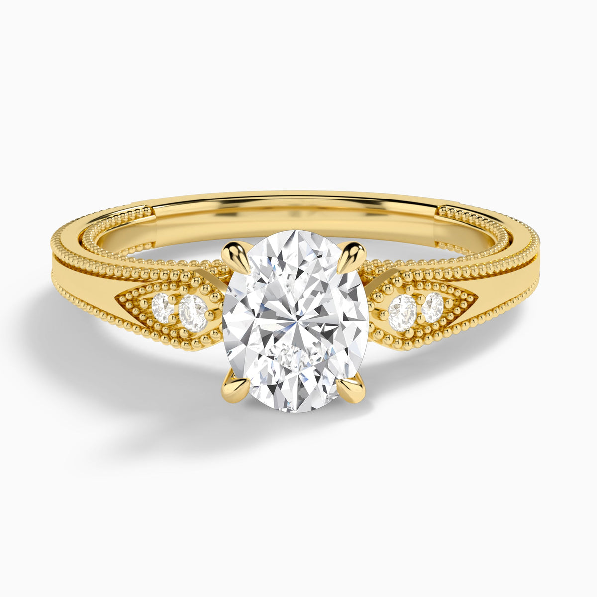 Oval Wynter Lab Grown Diamond Engagement Ring In 18K Yellow Gold - Lucenjuri