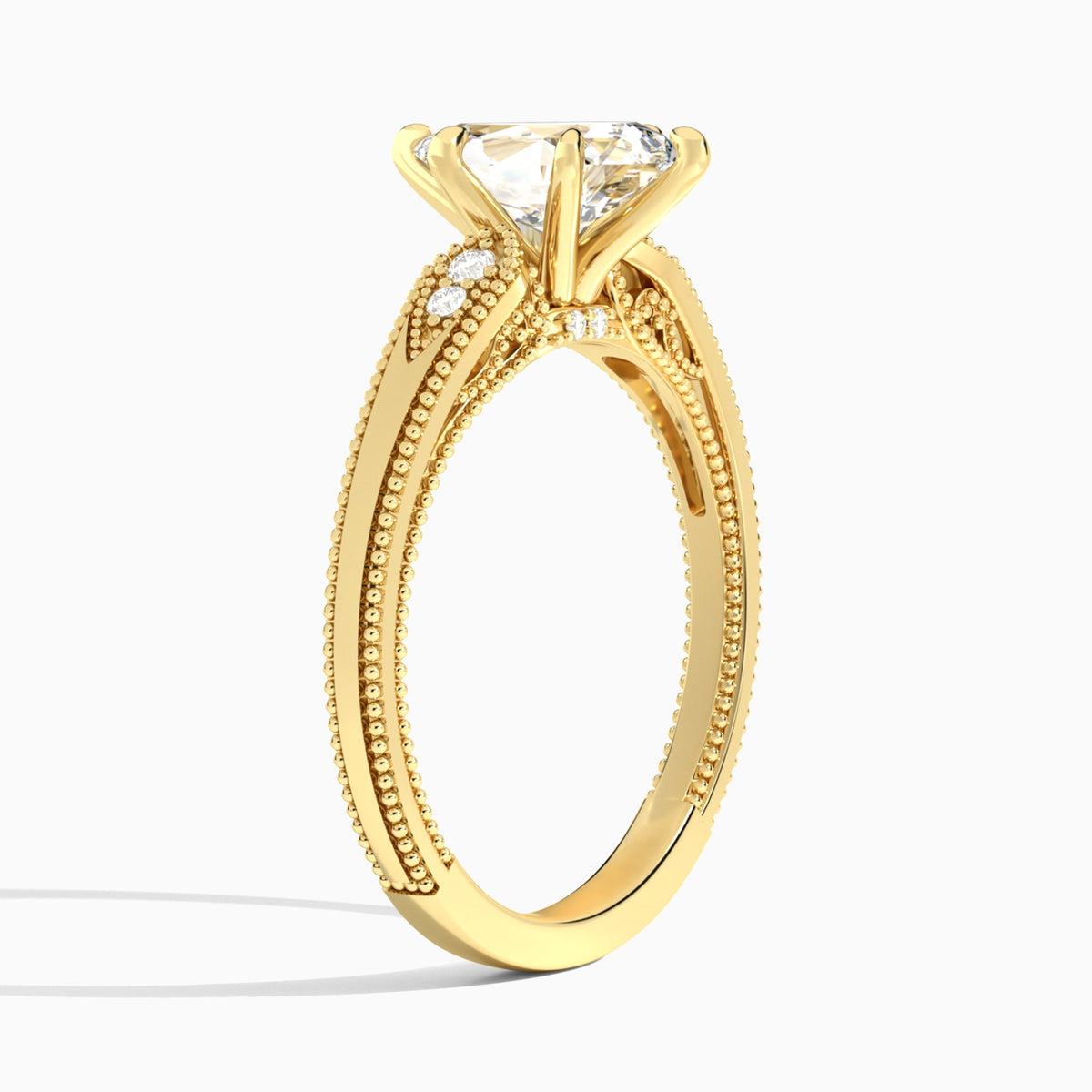 Pear Wynter Lab Grown Diamond Engagement Ring In 18K Yellow Gold, Angle View