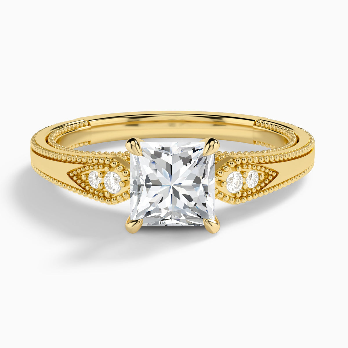 Princess Wynter Lab Grown Diamond Engagement Ring In 18K Yellow Gold - Lucenjuri