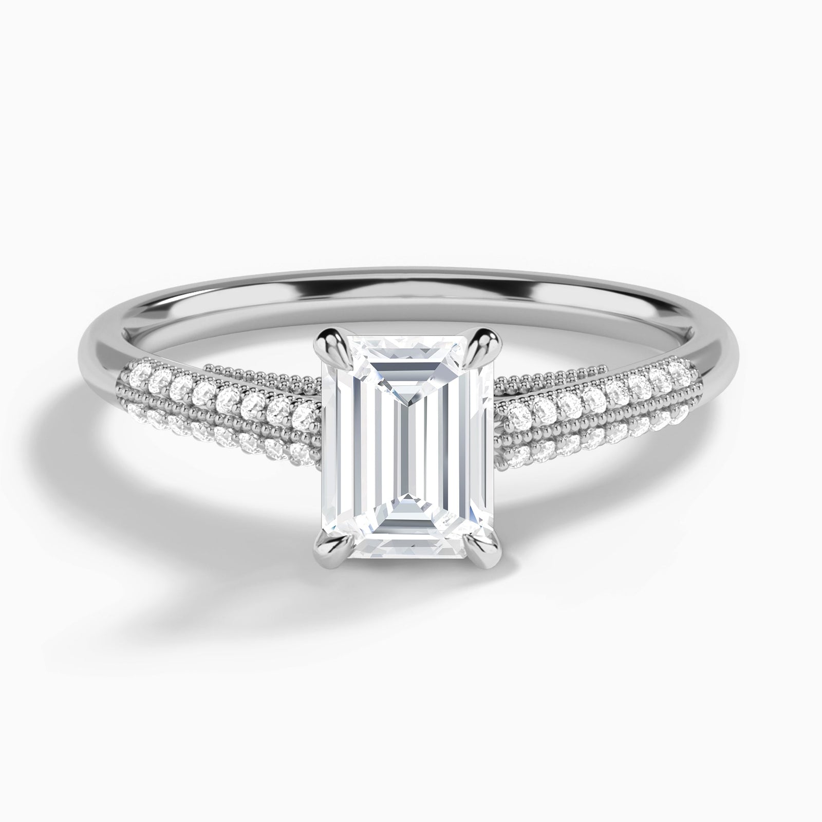 Knife Edge Cathedral Diamond Engagement Ring