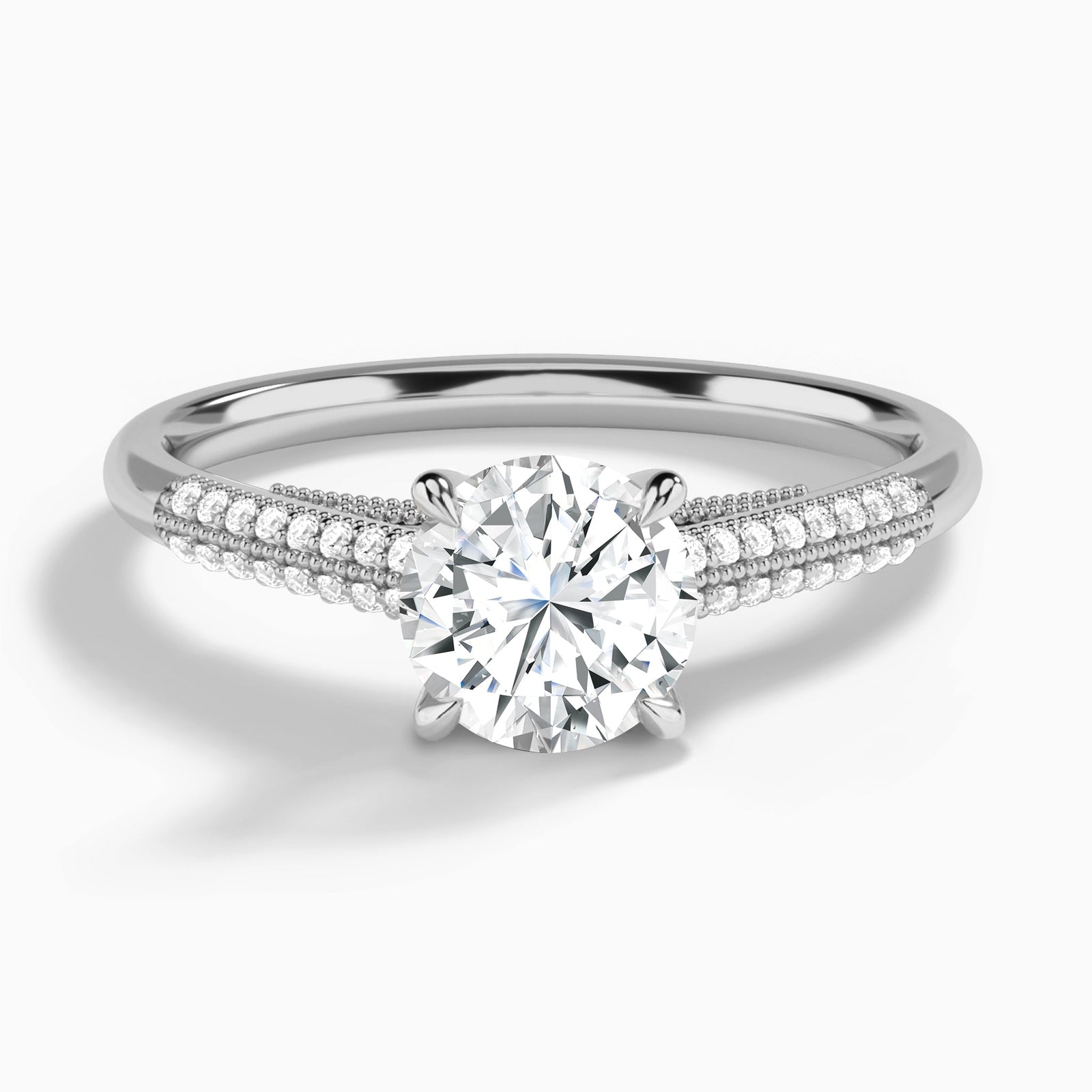 Knife Edge Cathedral Diamond Engagement Ring