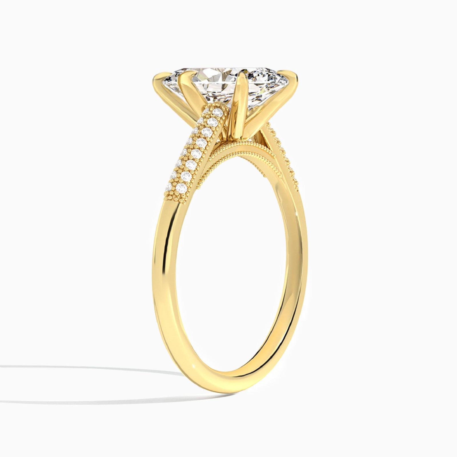 Knife Edge Cathedral Diamond Engagement Ring