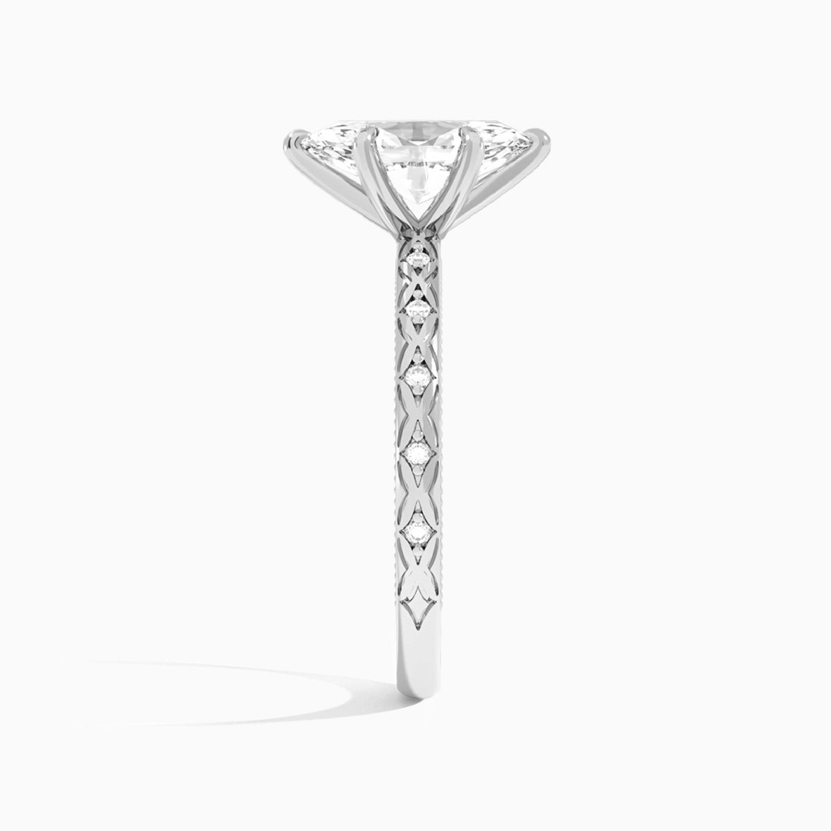 Marquise Elara Lab Grown Diamond Engagement Ring In Platinum, Side View