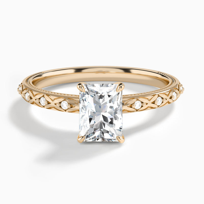 Radiant Elara Lab Grown Diamond Engagement Ring In 14K Rose Gold - Lucenjuri