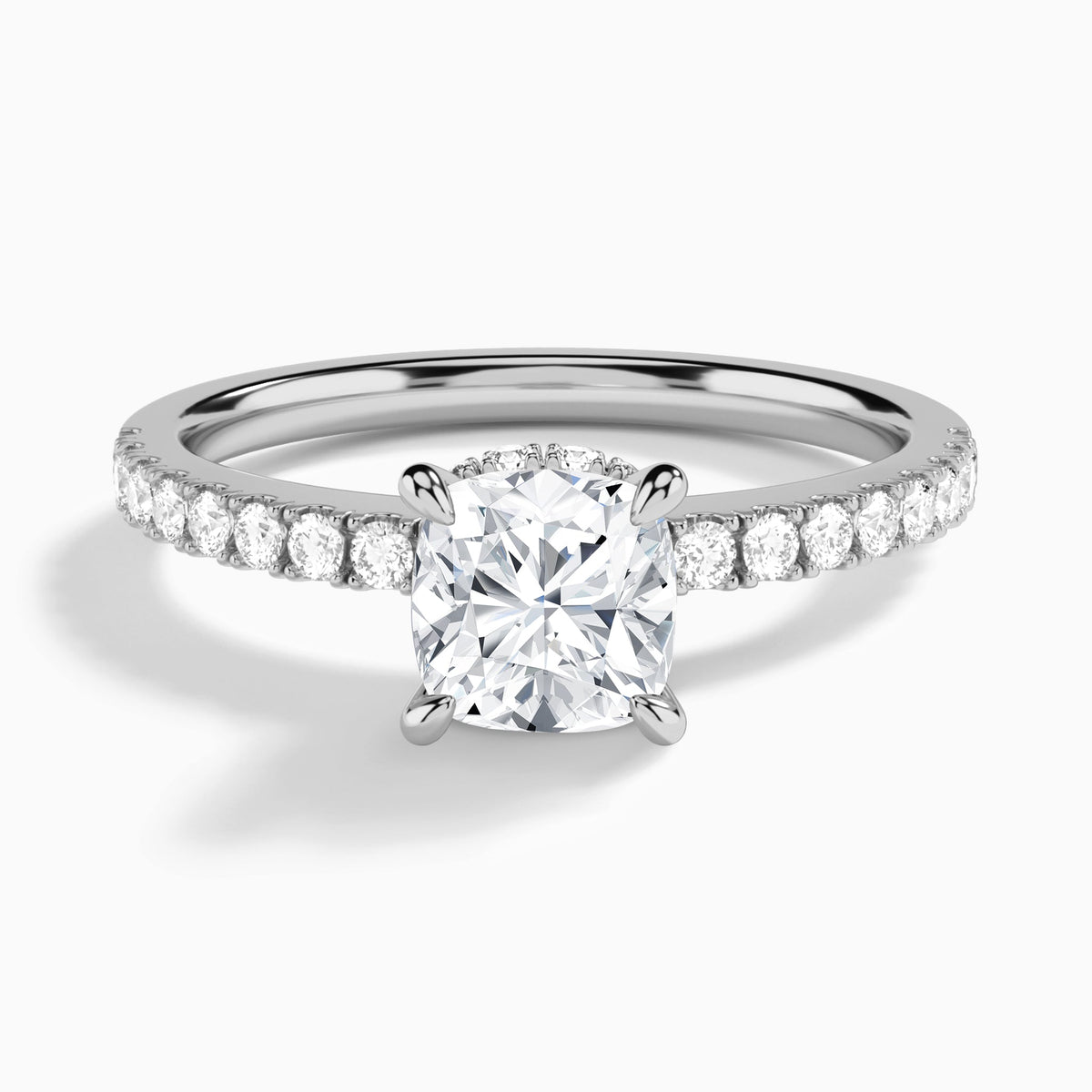 Cushion Nadia Lab Grown Diamond Engagement Ring In Platinum - Lucenjuri