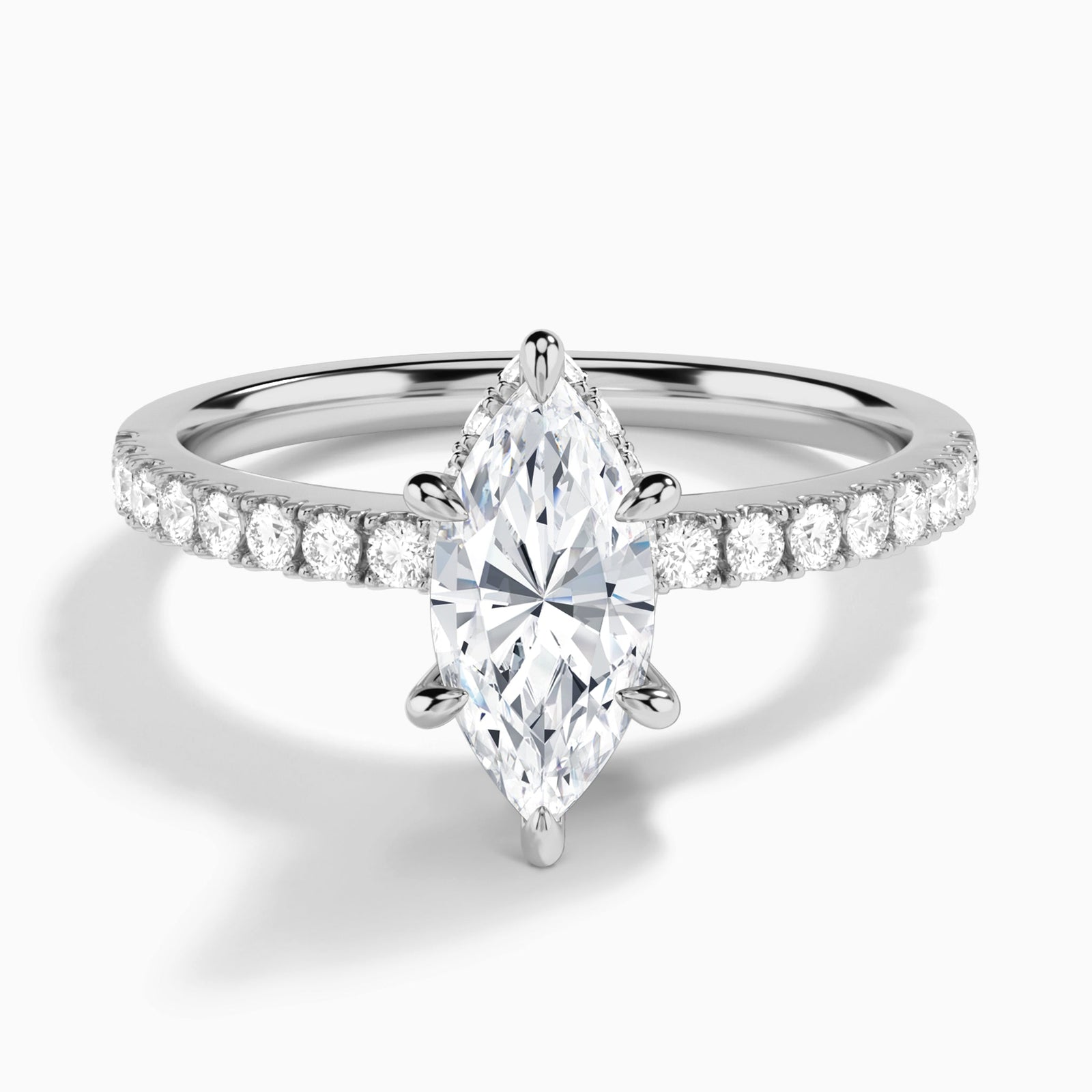 Marquise Nadia Lab Grown Diamond Engagement Ring In Platinum - Lucenjuri