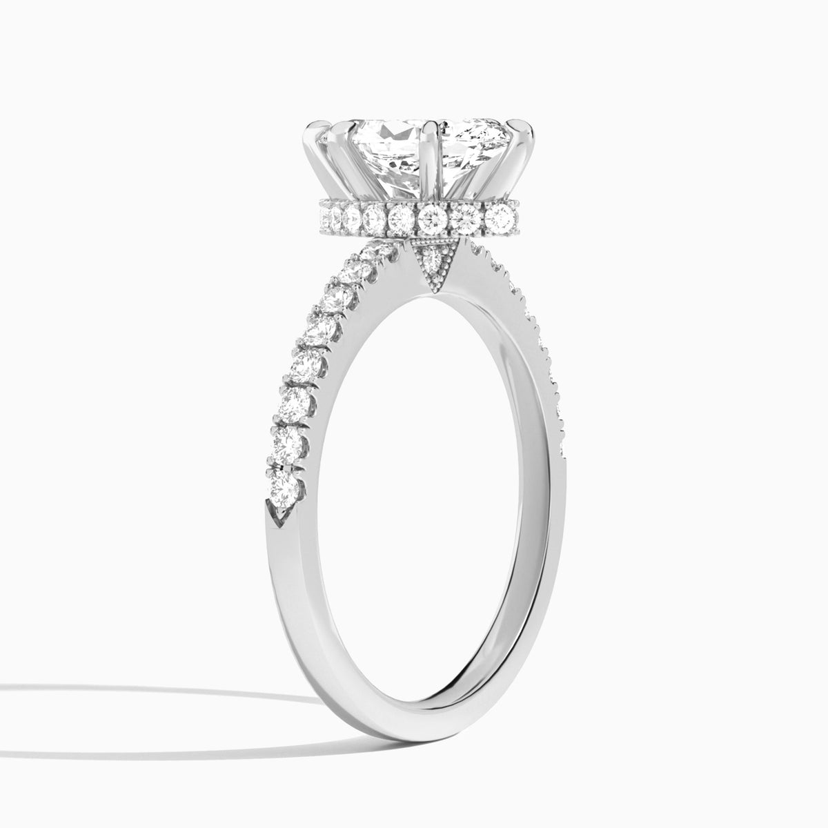 Marquise Nadia Lab Grown Diamond Engagement Ring In Platinum, Angle View