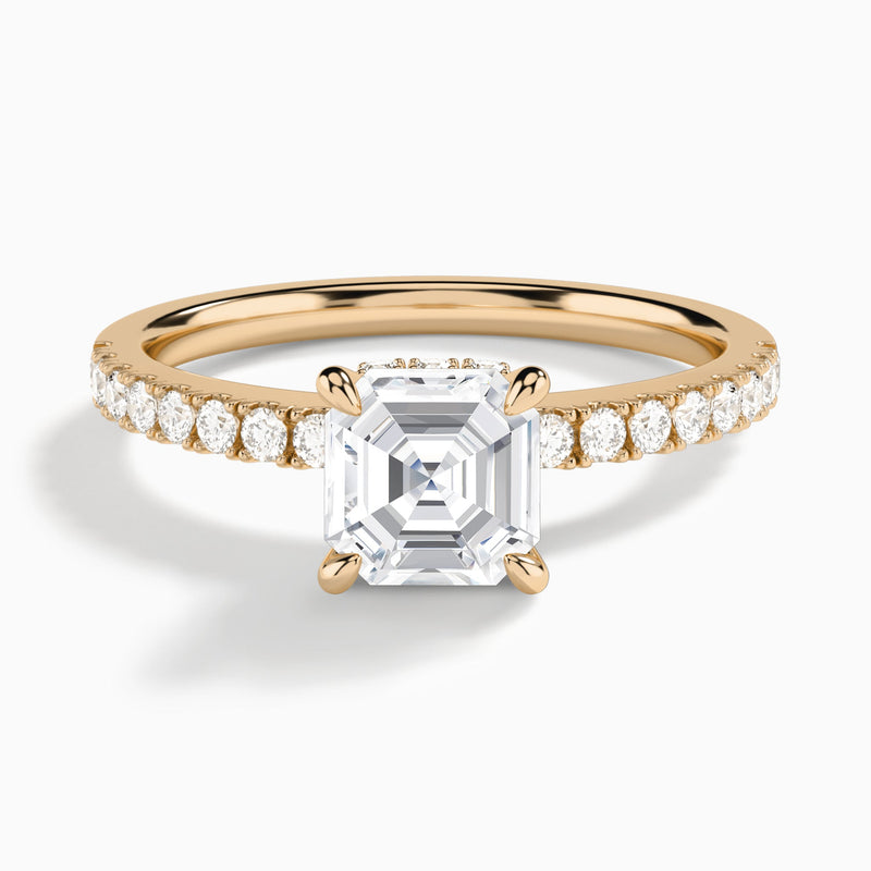 Asscher Nadia Lab Grown Diamond Engagement Ring In 14K Rose Gold - Lucenjuri