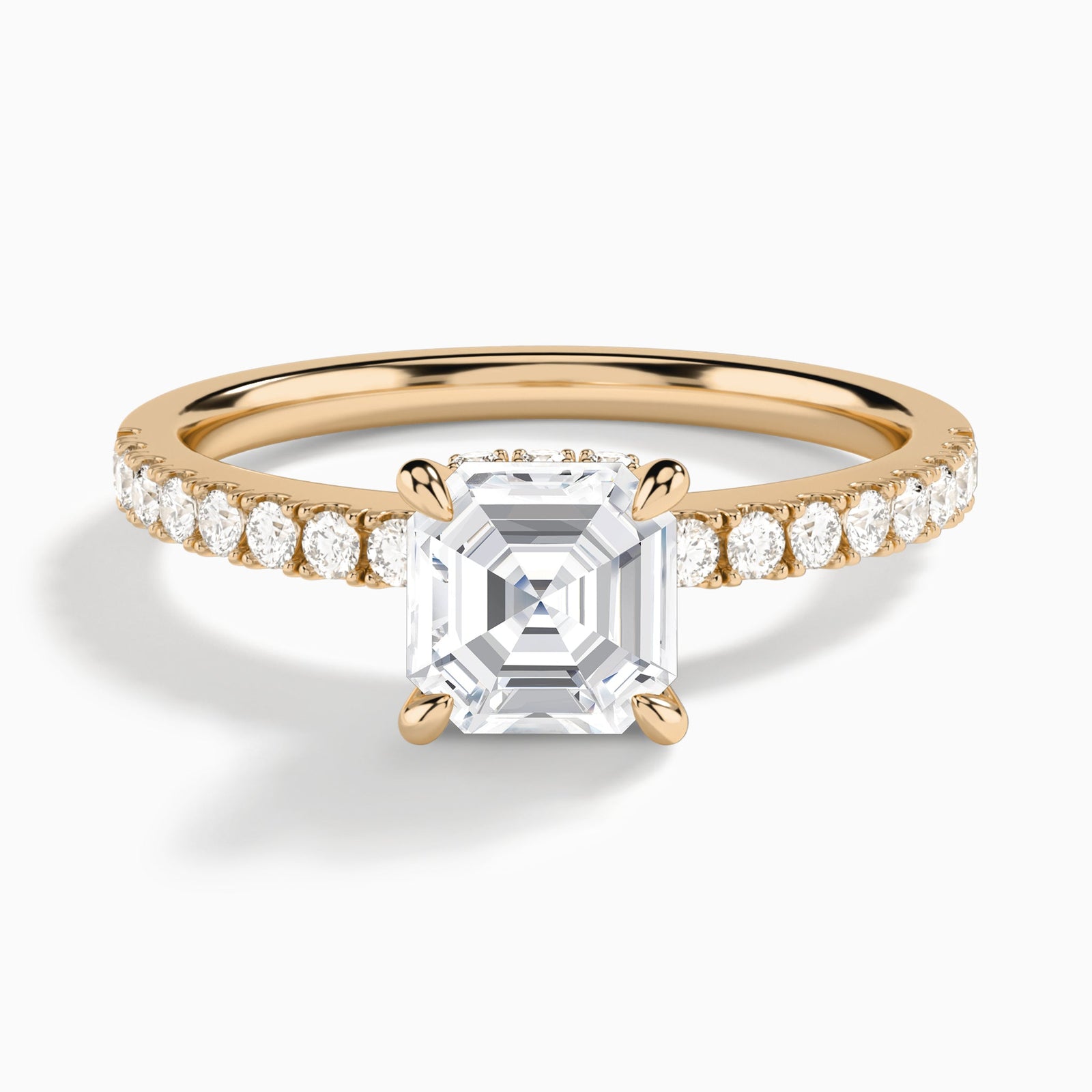 Asscher Nadia Lab Grown Diamond Engagement Ring In 14K Rose Gold - Lucenjuri
