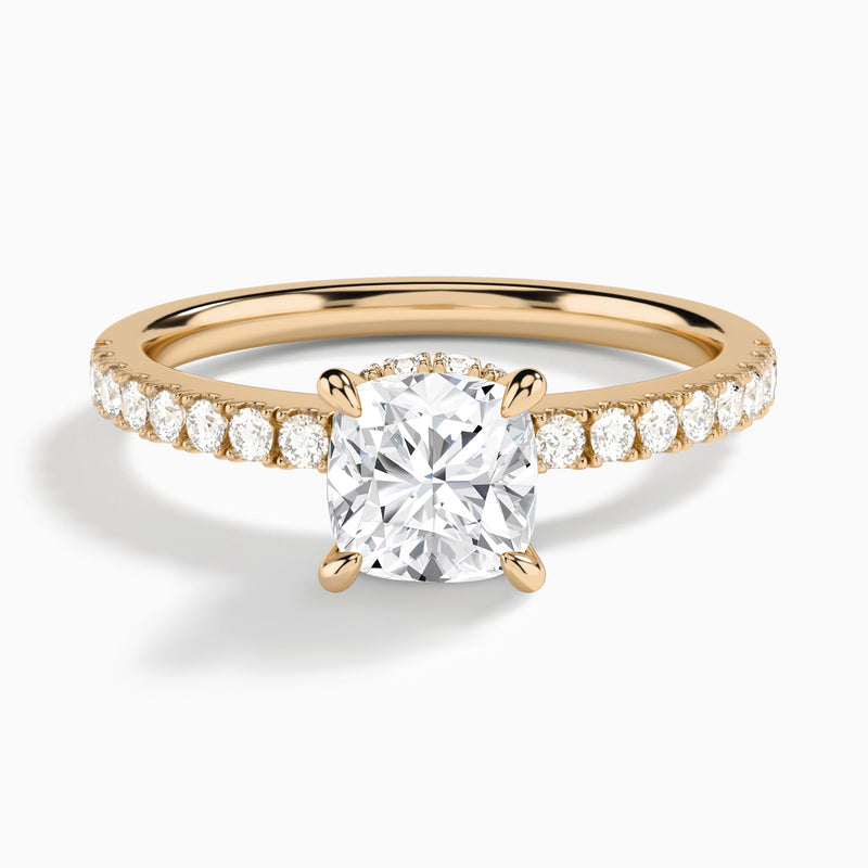 Cushion Nadia Lab Grown Diamond Engagement Ring In 14K Rose Gold - Lucenjuri
