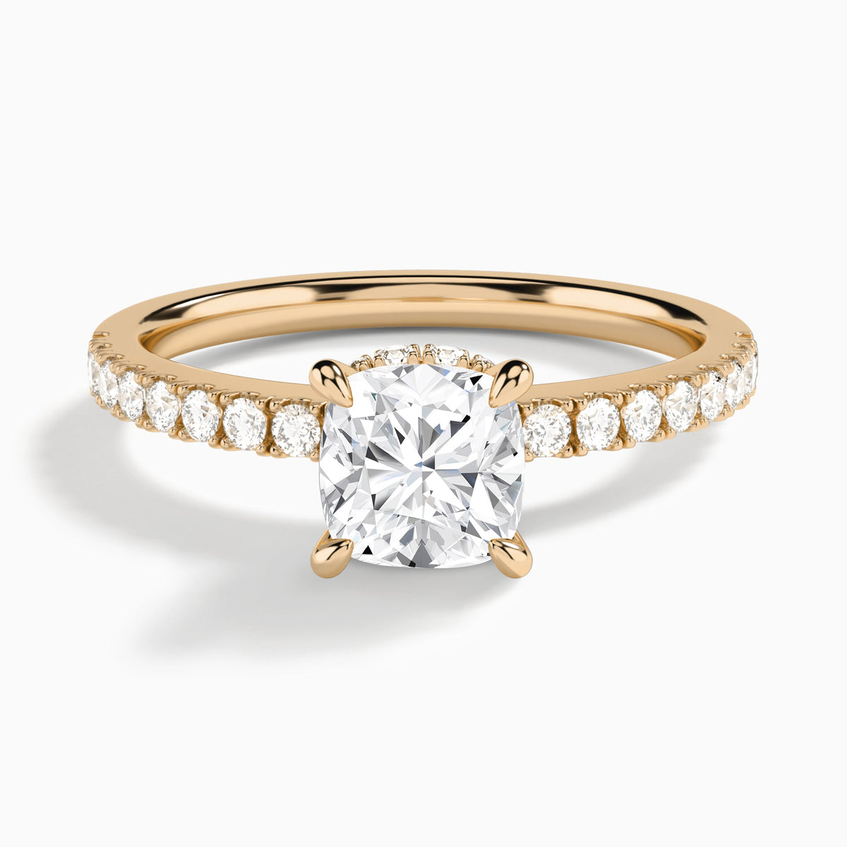 Cushion Nadia Lab Grown Diamond Engagement Ring In 14K Rose Gold - Lucenjuri