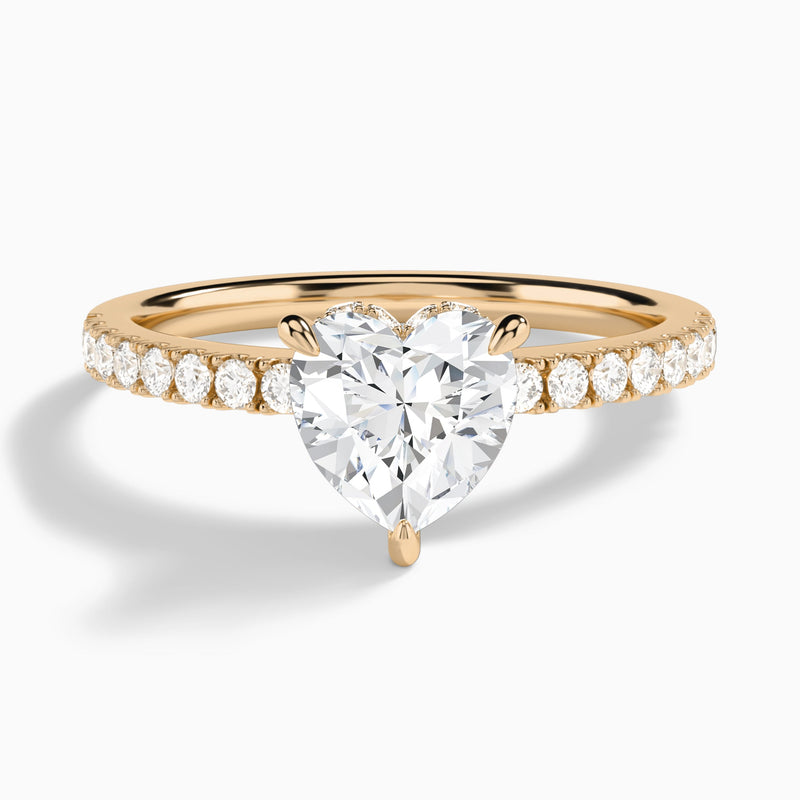Heart Nadia Lab Grown Diamond Engagement Ring In 14K Rose Gold - Lucenjuri