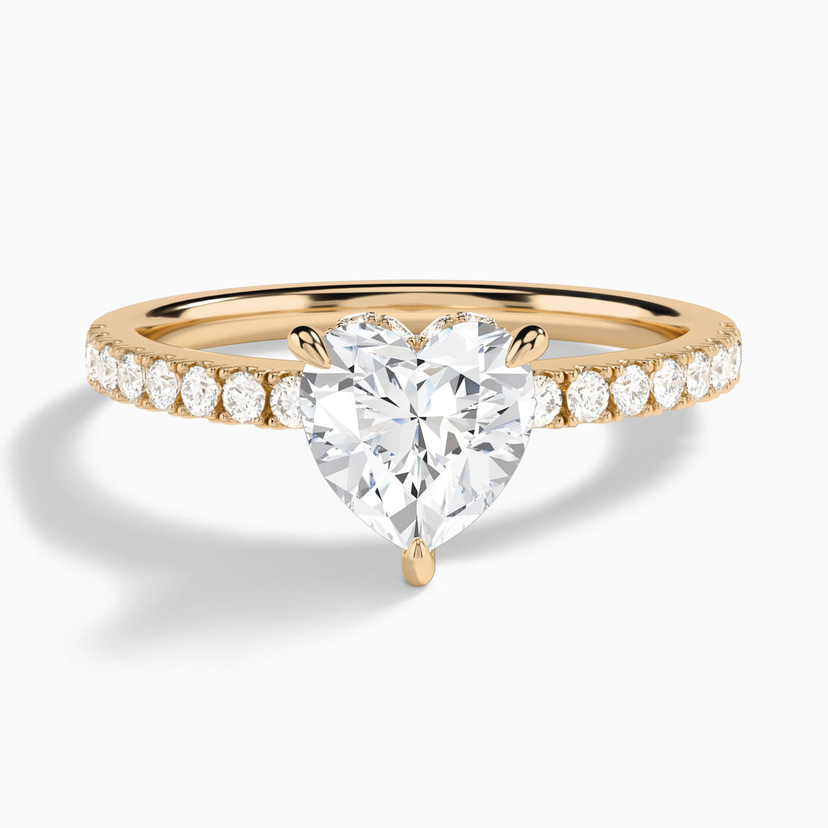 Heart Nadia Lab Grown Diamond Engagement Ring In 14K Rose Gold - Lucenjuri
