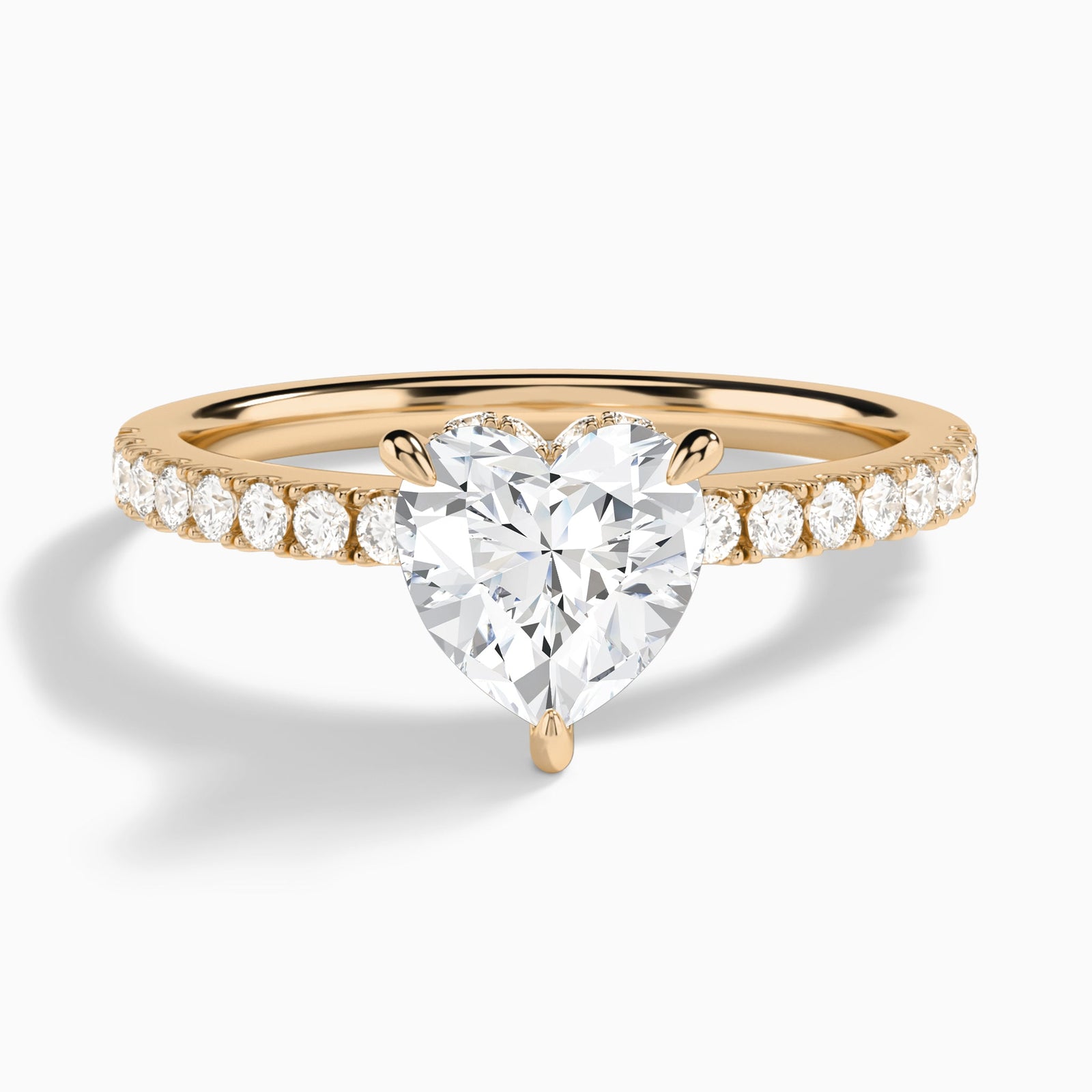 Heart Nadia Lab Grown Diamond Engagement Ring In 14K Rose Gold - Lucenjuri