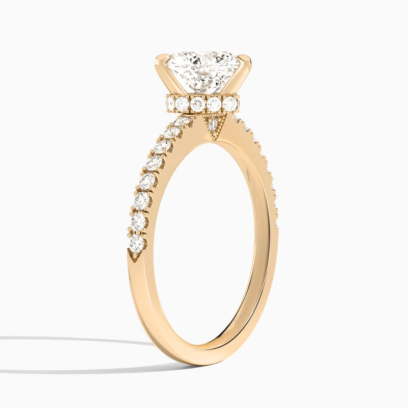 Heart Nadia Lab Grown Diamond Engagement Ring In 14K Rose Gold, Angle View