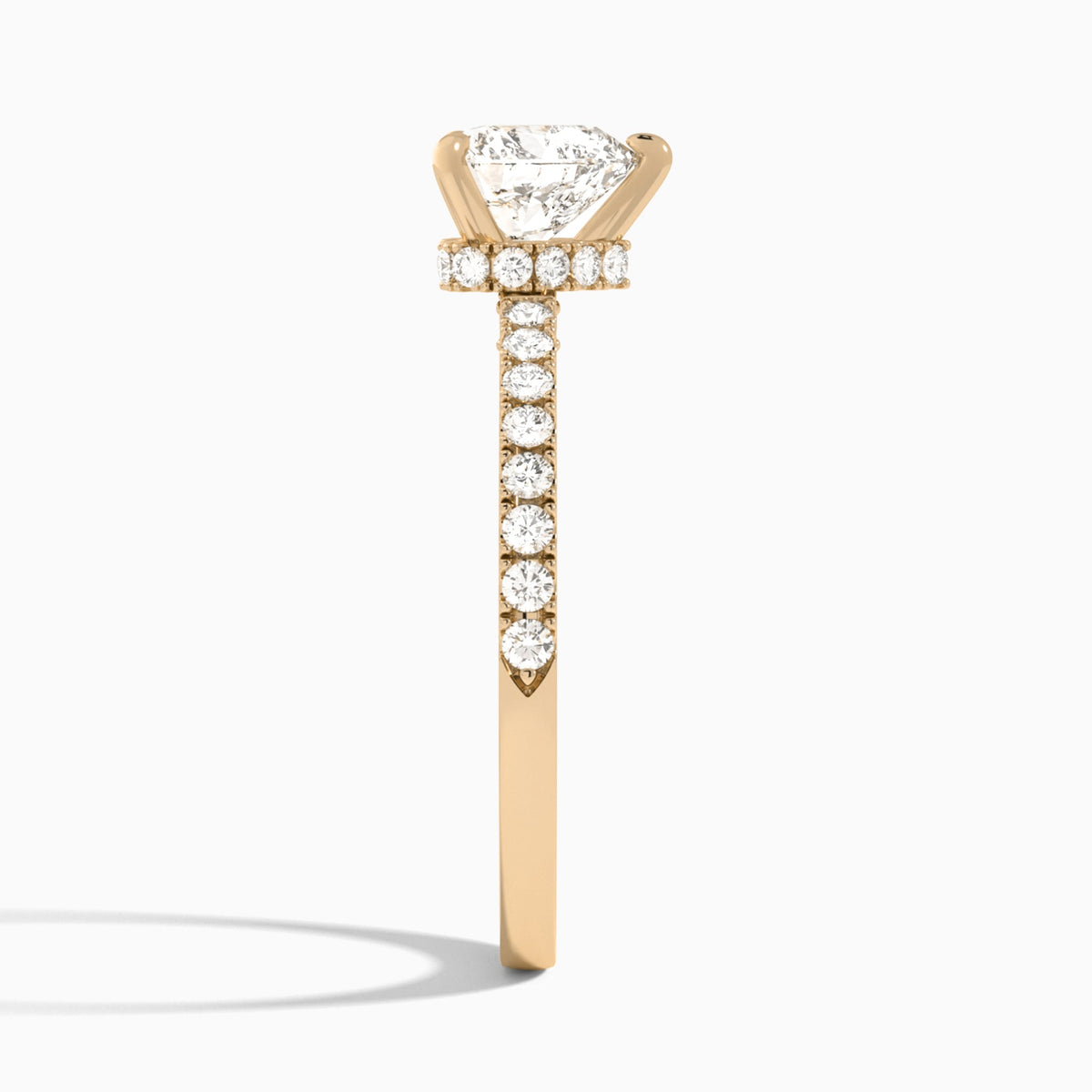 Heart Nadia Lab Grown Diamond Engagement Ring In 14K Rose Gold, Side View