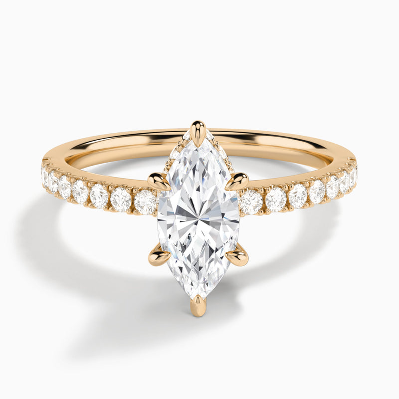 Marquise Nadia Lab Grown Diamond Engagement Ring In 14K Rose Gold - Lucenjuri