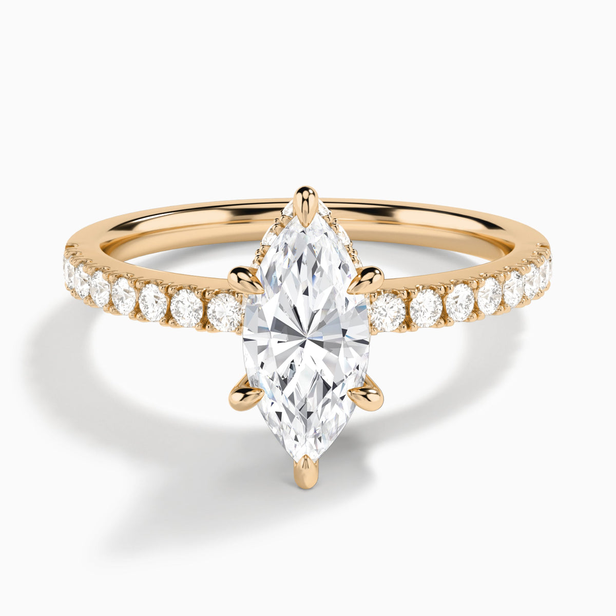 Marquise Nadia Lab Grown Diamond Engagement Ring In 14K Rose Gold - Lucenjuri