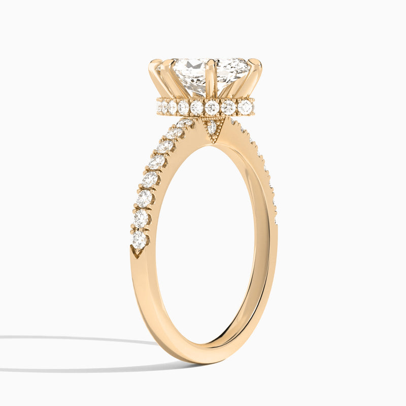 Marquise Nadia Lab Grown Diamond Engagement Ring In 14K Rose Gold, Angle View