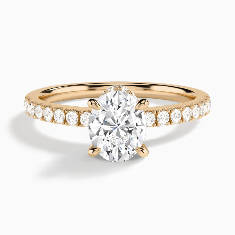 Oval Nadia Lab Grown Diamond Engagement Ring In 14K Rose Gold - Lucenjuri
