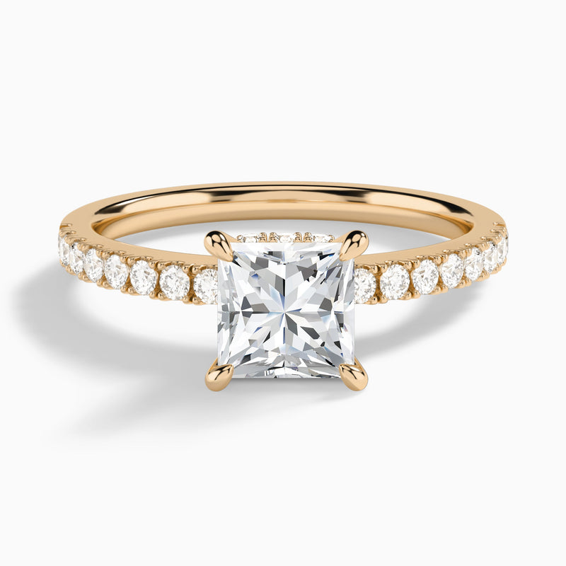 Princess Nadia Lab Grown Diamond Engagement Ring In 14K Rose Gold - Lucenjuri