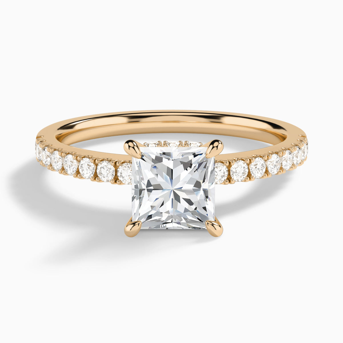 Princess Nadia Lab Grown Diamond Engagement Ring In 14K Rose Gold - Lucenjuri