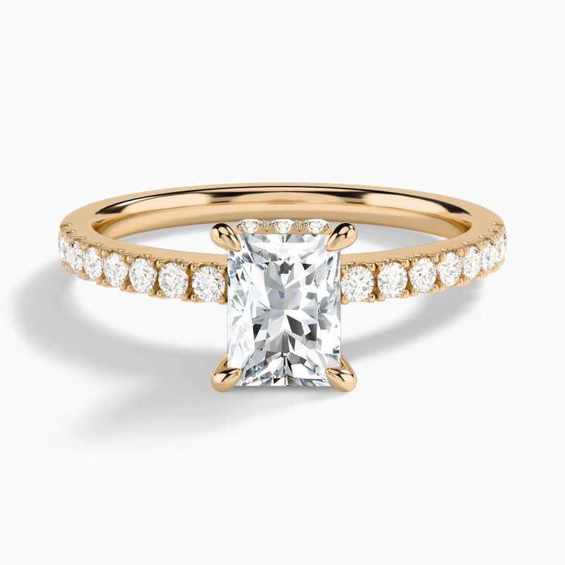 Radiant Nadia Lab Grown Diamond Engagement Ring In 14K Rose Gold - Lucenjuri
