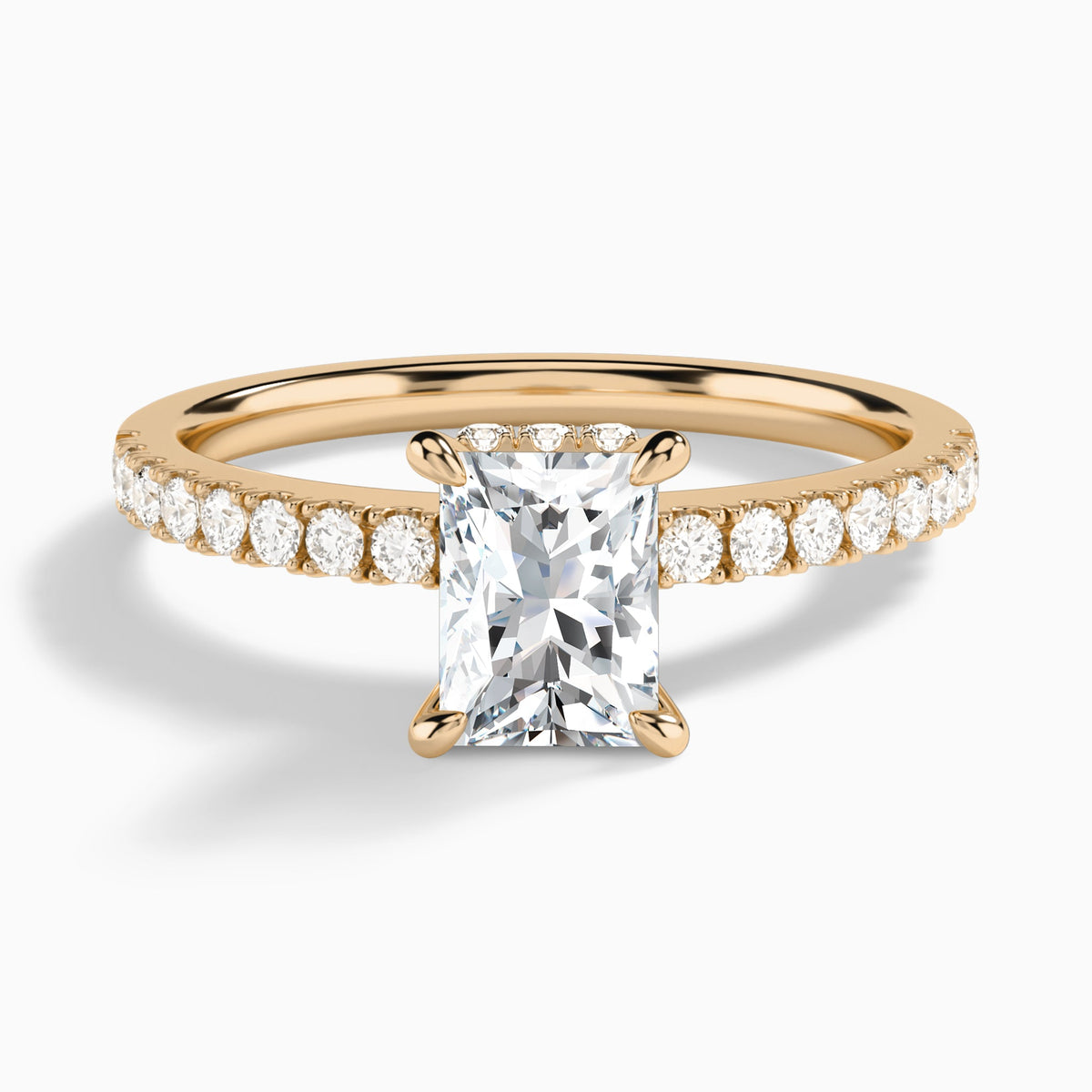 Radiant Nadia Lab Grown Diamond Engagement Ring In 14K Rose Gold - Lucenjuri
