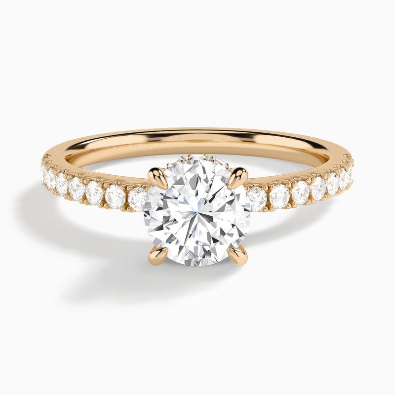 Round Nadia Lab Grown Diamond Engagement Ring In 14K Rose Gold - Lucenjuri