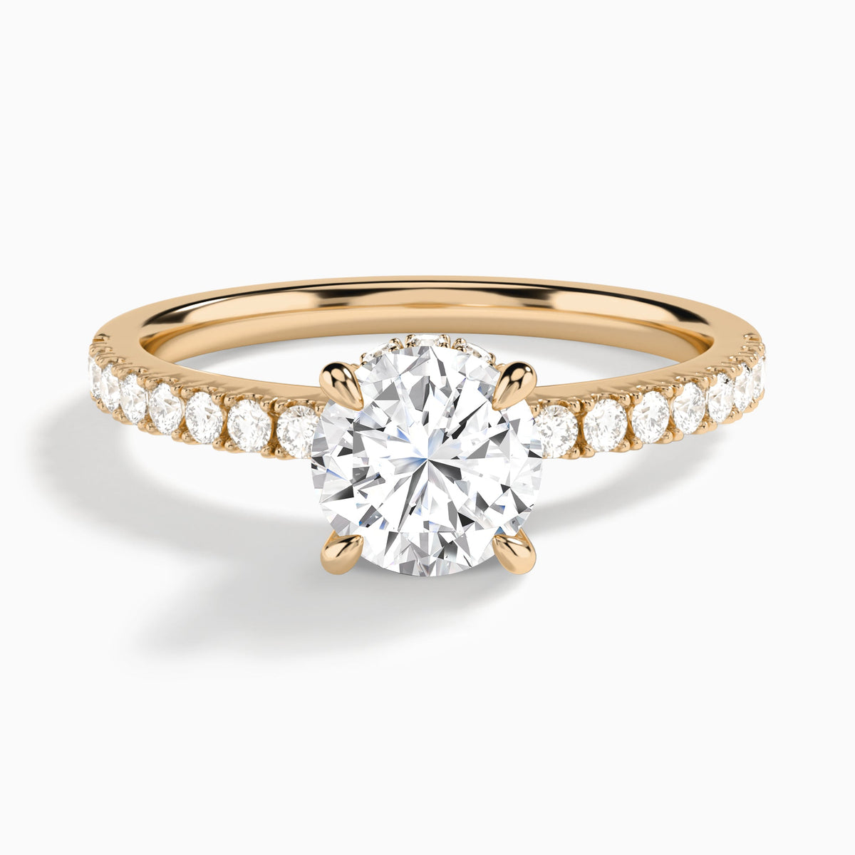 Round Nadia Lab Grown Diamond Engagement Ring In 14K Rose Gold - Lucenjuri
