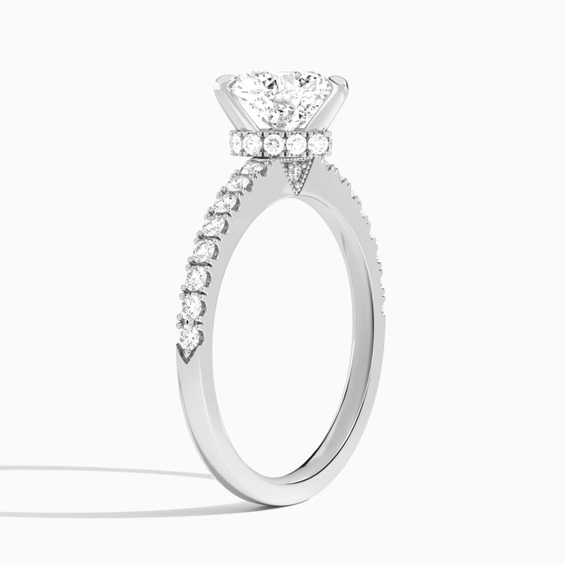 Heart Nadia Lab Grown Diamond Engagement Ring In 14K White Gold, Angle View