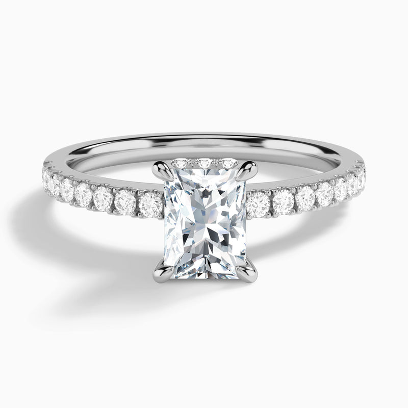 Radiant Nadia Lab Grown Diamond Engagement Ring In 14K White Gold