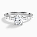 Round Nadia Lab Grown Diamond Engagement Ring In 18K White Gold - Lucenjuri