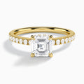 Asscher Nadia Lab Grown Diamond Engagement Ring In 14K Yellow Gold - Lucenjuri