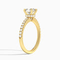 Cushion Nadia Lab Grown Diamond Engagement Ring In 14K Yellow Gold, Angle View