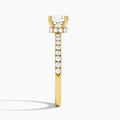 Cushion Nadia Lab Grown Diamond Engagement Ring In 14K Yellow Gold, Side View