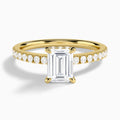 Emerald Nadia Lab Grown Diamond Engagement Ring In 14K Yellow Gold - Lucenjuri