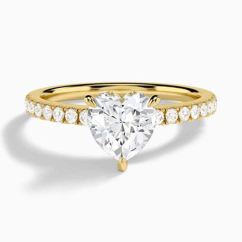 Heart Nadia Lab Grown Diamond Engagement Ring In 14K Yellow Gold - Lucenjuri