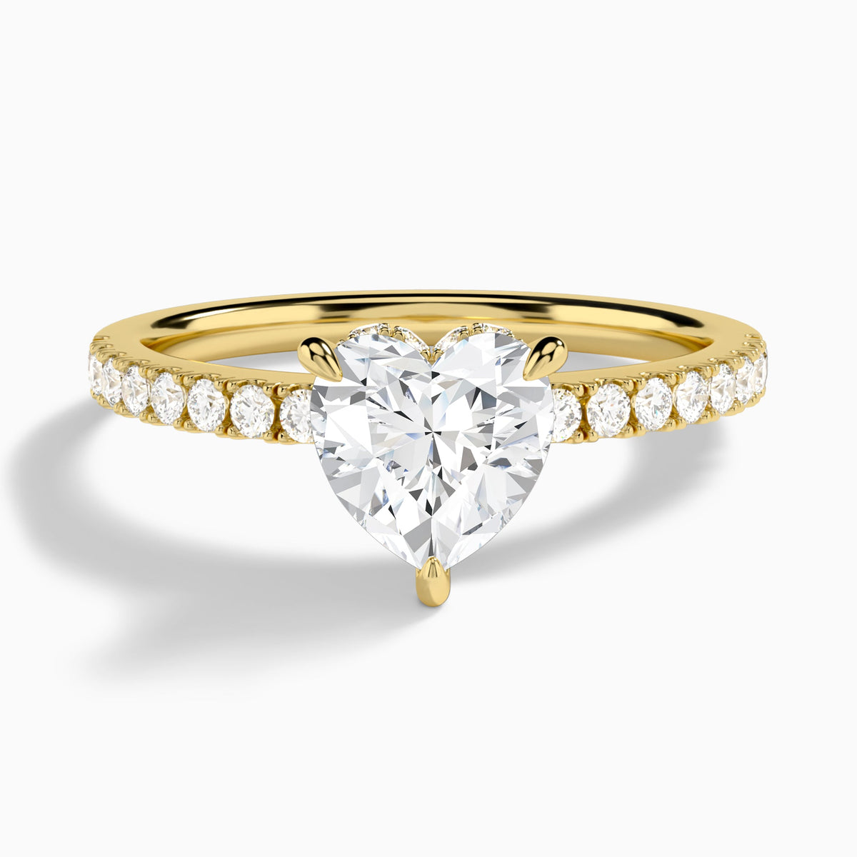 Heart Nadia Lab Grown Diamond Engagement Ring In 18K Yellow Gold - Lucenjuri