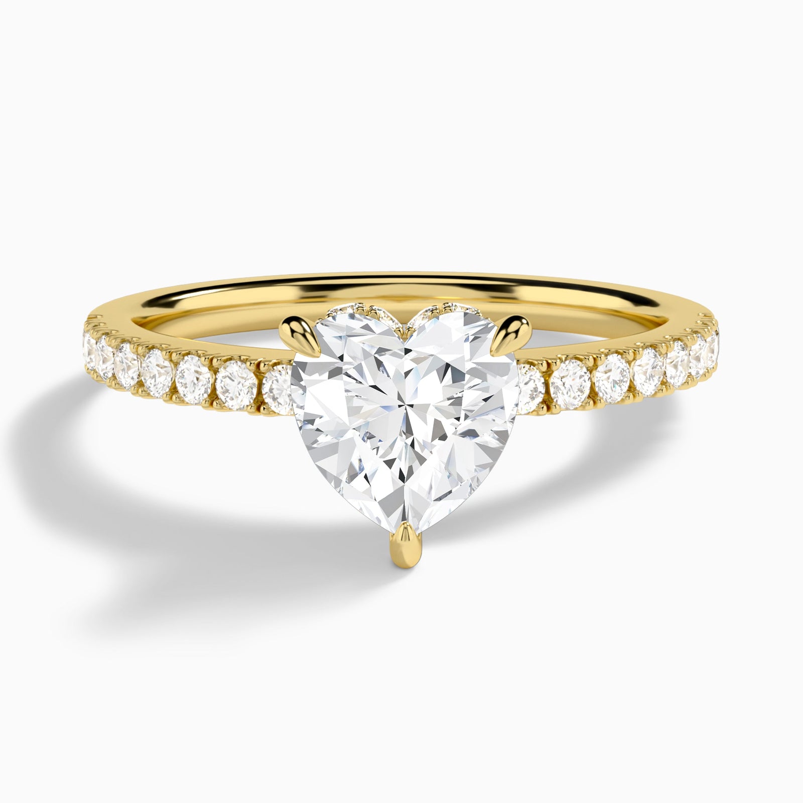 Heart Nadia Lab Grown Diamond Engagement Ring In 18K Yellow Gold - Lucenjuri