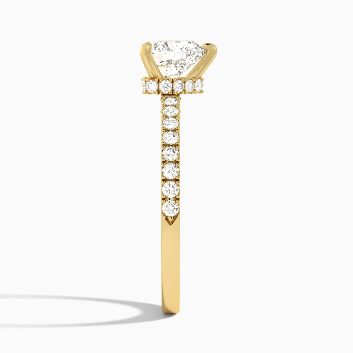 Heart Nadia Lab Grown Diamond Engagement Ring In 14K Yellow Gold, Side View