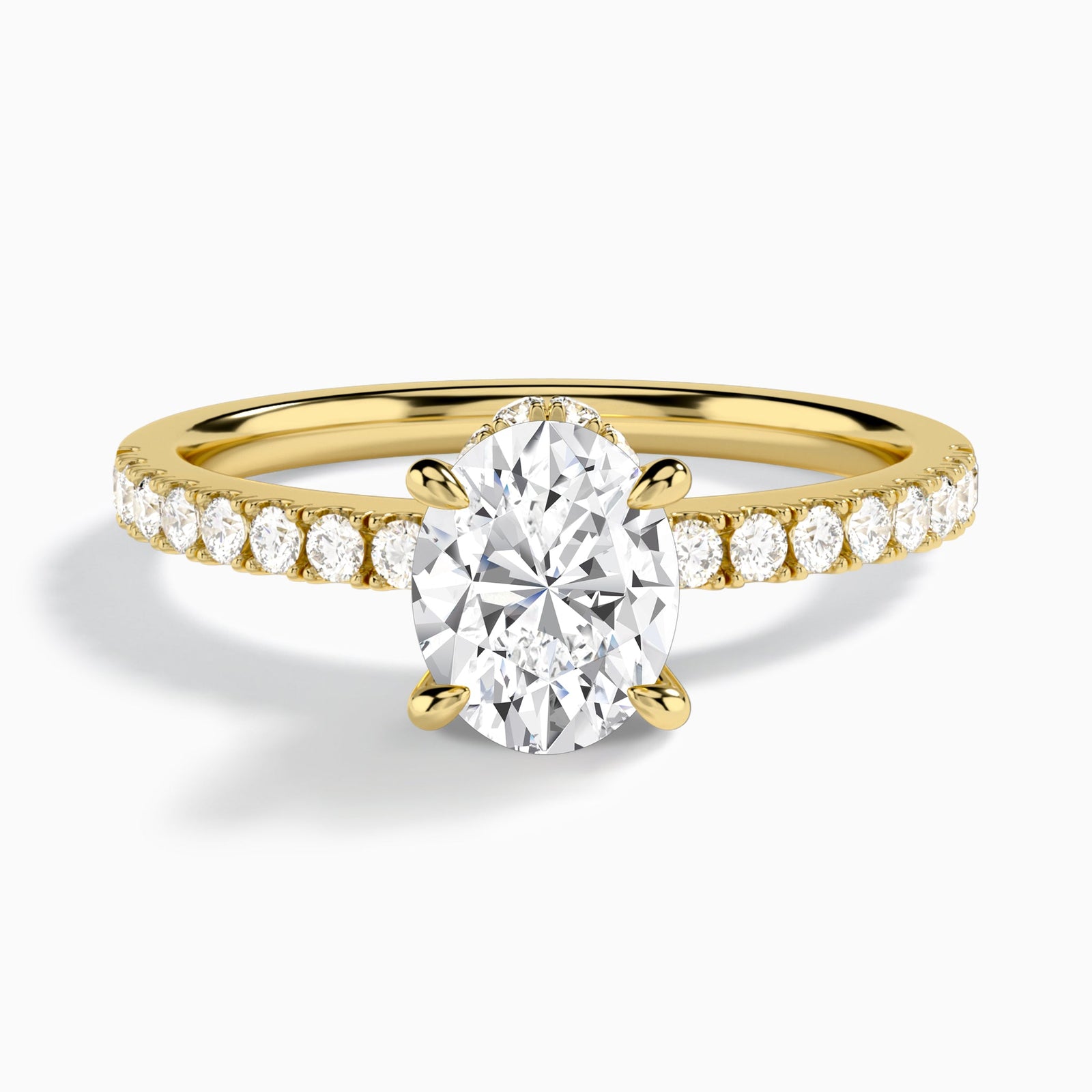 Oval Nadia Lab Grown Diamond Engagement Ring In 14K Yellow Gold - Lucenjuri
