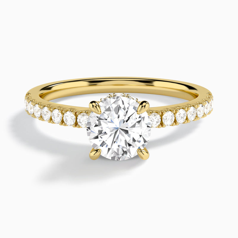 Round Nadia Lab Grown Diamond Engagement Ring In 18K Yellow Gold - Lucenjuri