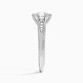 Oval Opera Six-Prong Lab Grown Diamond Engagement Ring In Platinum, Side View