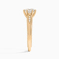 Round Opera Six-Prong Lab Diamond Engagement Ring In 14K Rose Gold, Side View