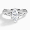 Marquise Opera Six-Prong Lab Diamond Engagement Ring In 18K White Gold - Lucenjuri