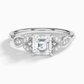 Asscher Lyra Lab Grown Diamond Engagement Ring In Platinum - Lucenjuri