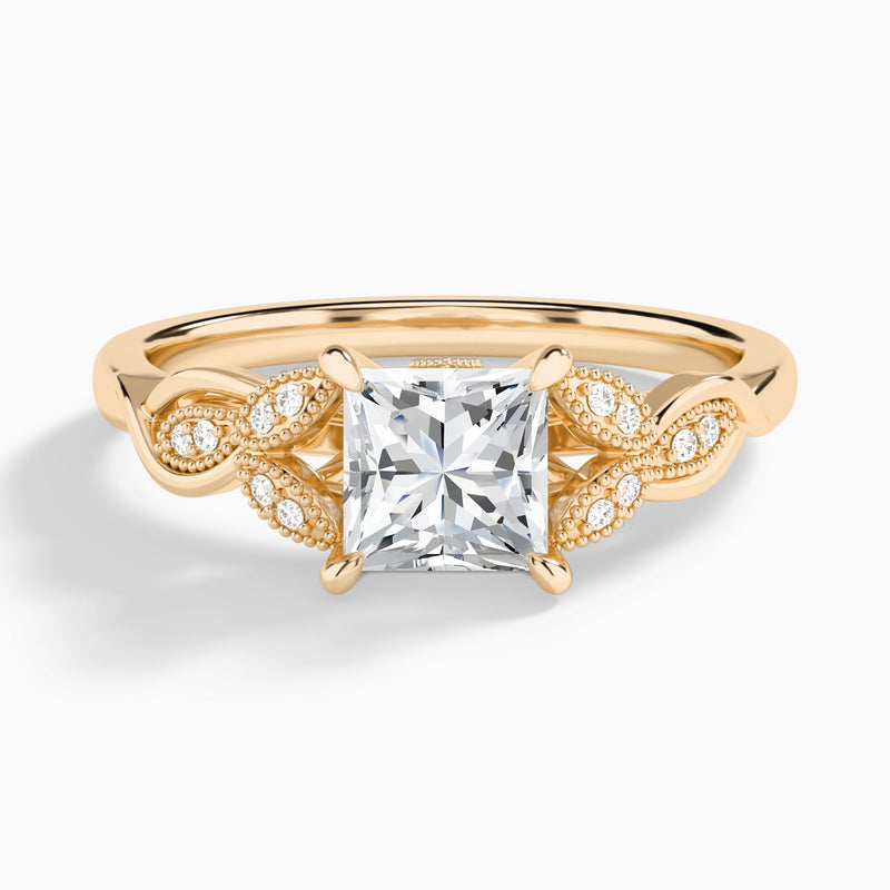 Princess Lyra Lab Grown Diamond Engagement Ring In 14K Rose Gold - Lucenjuri